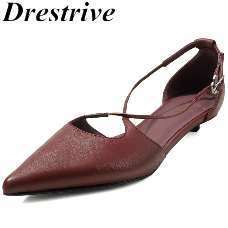 Drestrive 2026 New Elegant Women's Sandals Pointed Toe Sheepskin Low Heels Buckle Handmade Summer Shoes Full Genuine Leather
Drestrive 2026 New Elegant Women's Sandals Pointed Toe Sheepskin Low Heels Buckle Handmade Summer Shoes Full Genuine Leather