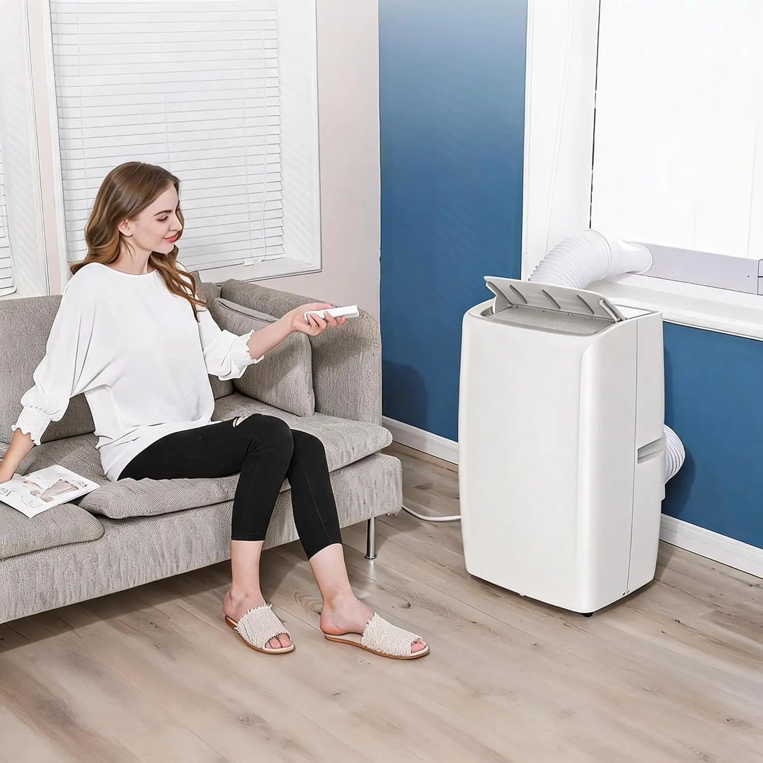Garvee Ultra-Quiet 48dB 14000 BTU Portable Air Conditioner, 4-in-1 Mobile AC Unit with Remote & Panel Control for Large Rooms Up to 750 Sq.ft
Garvee Ultra-Quiet 48dB 14000 BTU Portable Air Conditioner, 4-in-1 Mobile AC Unit with Remote & Panel Control for Large Rooms Up to 750 Sq.ft