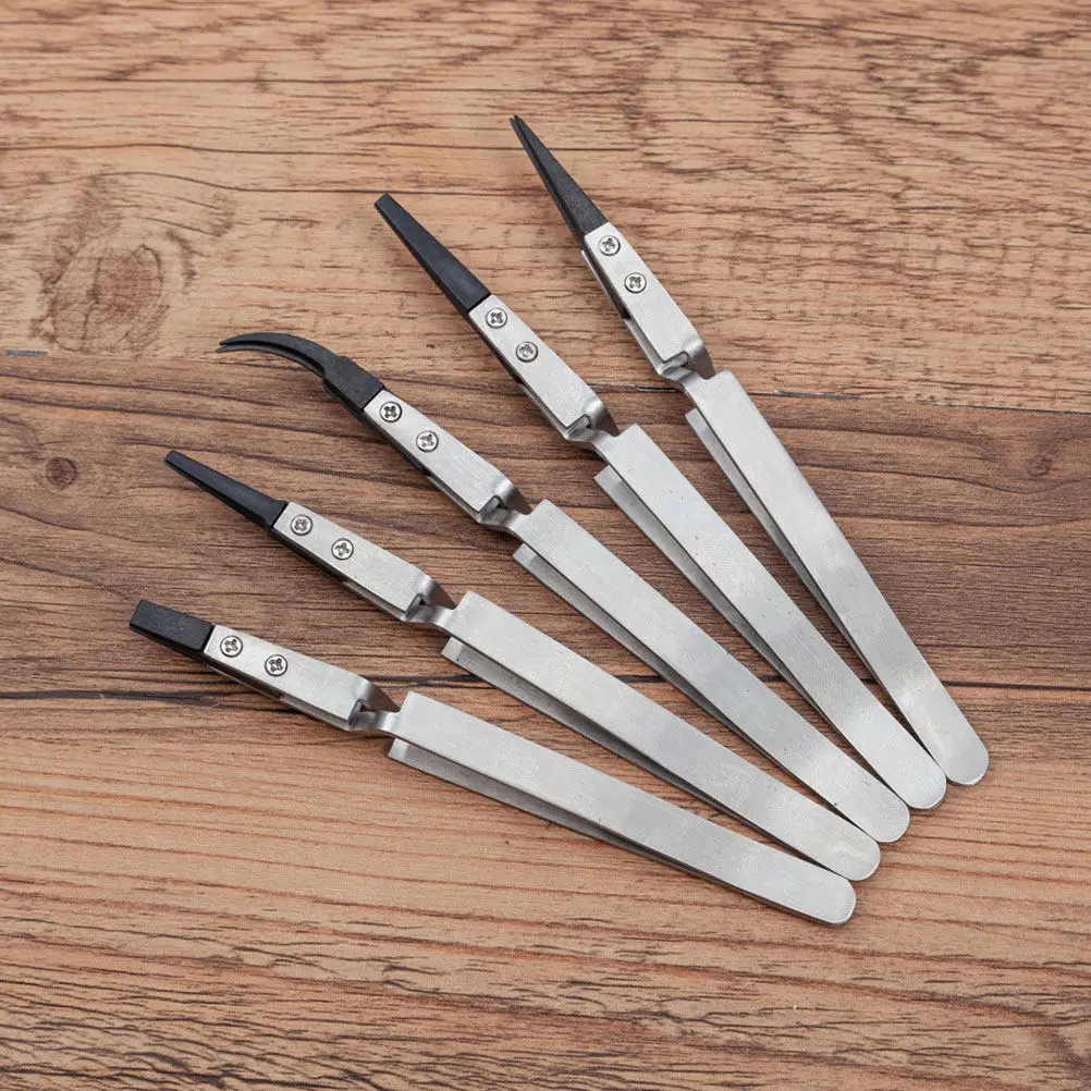 5Pcs Ceramic Tweezers Electronic Precision Tweezer Heat Resistant Non-Conductive Insulation Tweezer for High Temp Clean Room Pcb
5Pcs Ceramic Tweezers Electronic Precision Tweezer Heat Resistant Non-Conductive Insulation Tweezer for High Temp Clean Room Pcb