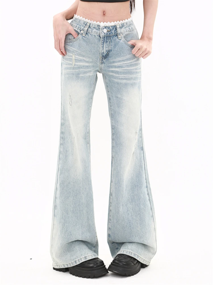 Women's Light Colored Lace Trimmed Micro Flared Jeans Personalized Trousers Cool Girl Casual Bottoms Female Summer Street Pants
Women's Light Colored Lace Trimmed Micro Flared Jeans Personalized Trousers Cool Girl Casual Bottoms Female Summer Street Pants