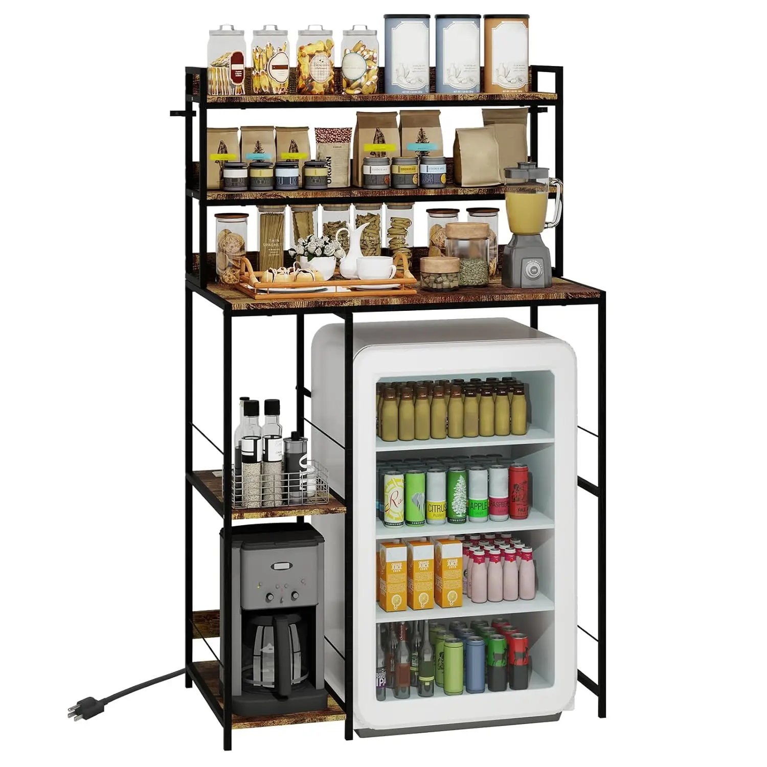 Mini Fridge Stand with Storage Shelves, 5-Tier Kitchen Bakers Rack, Space Saving Mini Fridge Cabinet, Adjustable, Customized
Mini Fridge Stand with Storage Shelves, 5-Tier Kitchen Bakers Rack, Space Saving Mini Fridge Cabinet, Adjustable, Customized