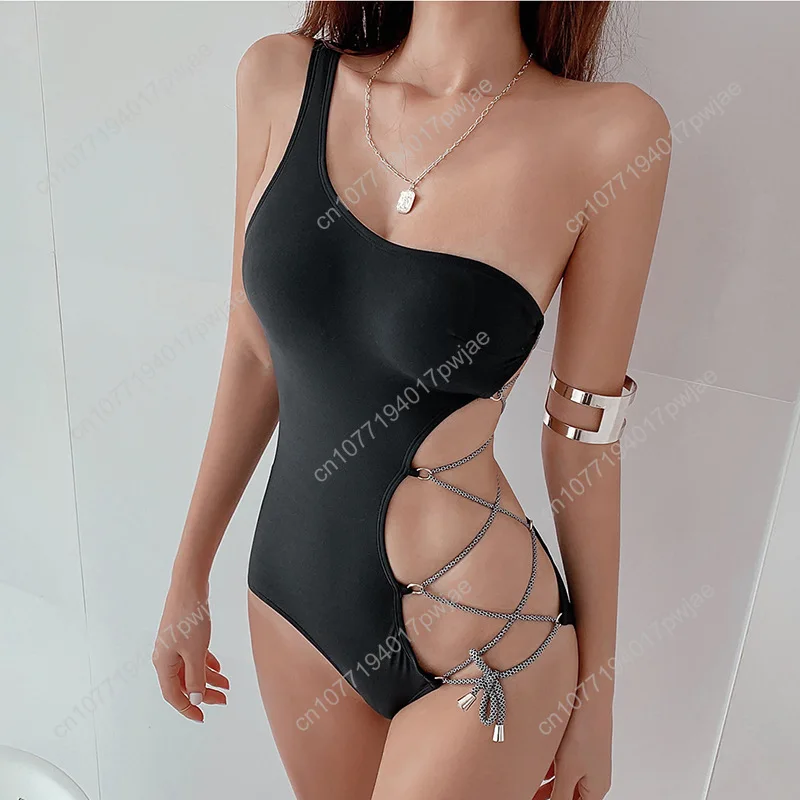 New Women's Swimwear: Instagram-Style, One-Shoulder, Tie-Strap, Cutout, Backless, Sexy, Form-Fitting One-Piece Swimsuit
New Women's Swimwear: Instagram-Style, One-Shoulder, Tie-Strap, Cutout, Backless, Sexy, Form-Fitting One-Piece Swimsuit
