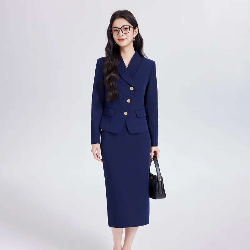 Women's blue blazer for spring2026New model of professional workwear for teachers, short style suit for petite individuals
Women's blue blazer for spring2026New model of professional workwear for teachers, short style suit for petite individuals