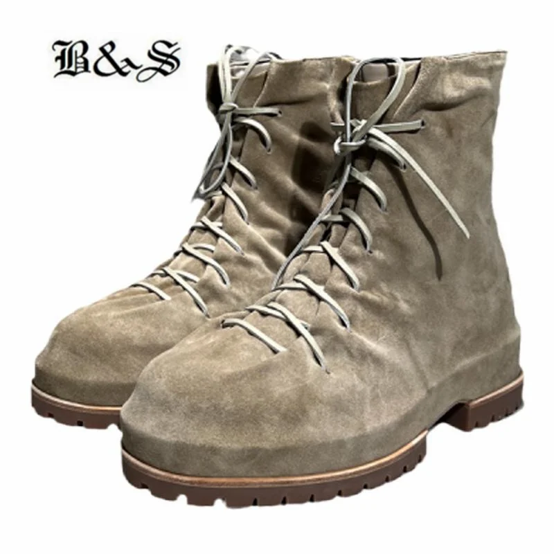Black& Street On Fair-fax Folds Suede Genuine Leather Sole High Top Thick Bottom Handmade Boots
Black& Street On Fair-fax Folds Suede Genuine Leather Sole High Top Thick Bottom Handmade Boots