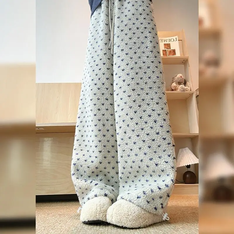 Женские осенне-зимние флисовые широкие брюки в горошек, женские утепленные зимние теплые брюки с высокой талией и завязками, домашние повседневные брюки
Женские осенне-зимние флисовые широкие брюки в горошек, женские утепленные зимние теплые брюки с высокой талией и завязками, домашние повседневные брюки