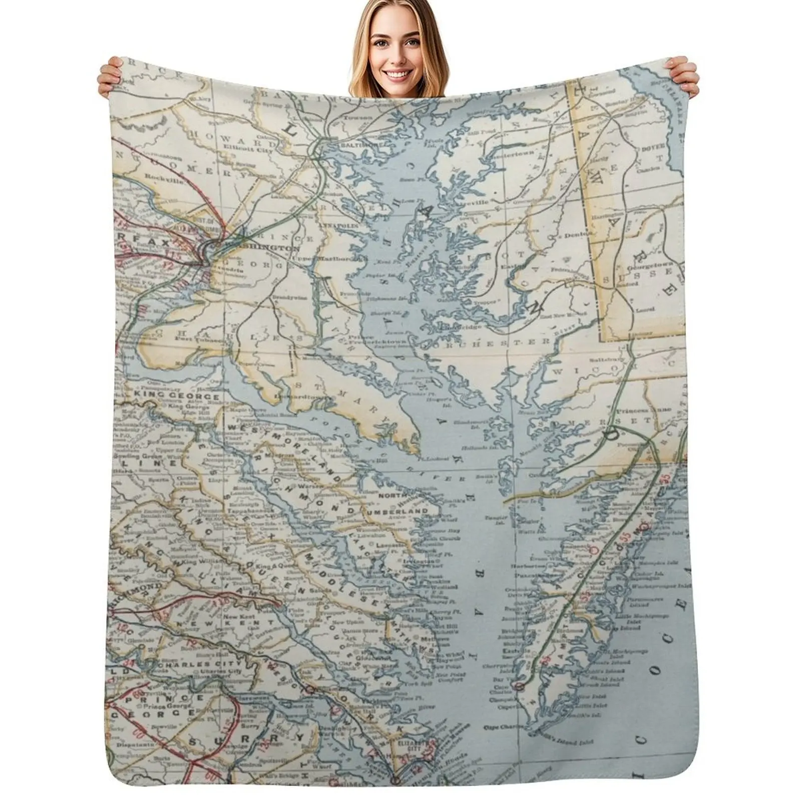 Vintage Map of the Chesapeake Bay (1901) Throw Blanket Lightweight Warm Blanket for Indoor Outdoor Use
Vintage Map of the Chesapeake Bay (1901) Throw Blanket Lightweight Warm Blanket for Indoor Outdoor Use