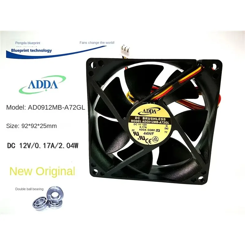 pa Ad0912mb-A72gl 9225 9025 9 см двойной шарикоподшипник 12v0.17a вентилятор охлаждения корпуса
pa Ad0912mb-A72gl 9225 9025 9 см двойной шарикоподшипник 12v0.17a вентилятор охлаждения корпуса