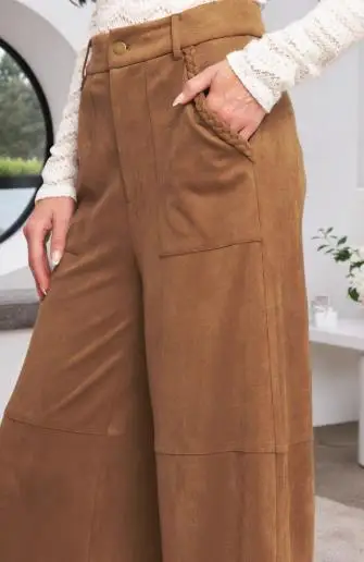 Autumn New Solid Color High Waisted Textured Suede Adhesive Straight Leg Pants for Women, Elegant Commuting Straight Leg Pants
Autumn New Solid Color High Waisted Textured Suede Adhesive Straight Leg Pants for Women, Elegant Commuting Straight Leg Pants