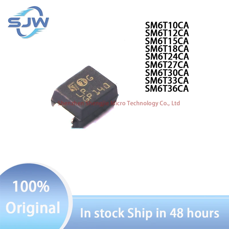 SM6T10CA SM6T12CA SM6T15CA SM6T18CA SM6T24CA SM6T27CA SM6T30CA SM6T33CA SM6T36CA encapsulation SMB(DO-214AA) TVS/ESD 
SM6T10CA SM6T12CA SM6T15CA SM6T18CA SM6T24CA SM6T27CA SM6T30CA SM6T33CA SM6T36CA encapsulation SMB(DO-214AA) TVS/ESD