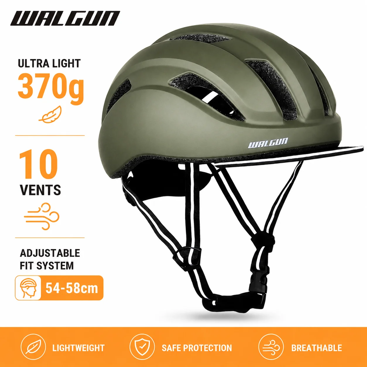 WALGUN UB-65 Urban Cycling Helmet CE Certified Lightweight Safety Helmet for Road MTB Mountain Bike E-Bike Urban Commute
WALGUN UB-65 Urban Cycling Helmet CE Certified Lightweight Safety Helmet for Road MTB Mountain Bike E-Bike Urban Commute