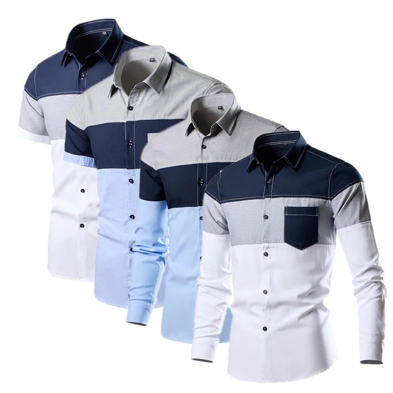 2025 New Men's Casual Color Blocking Fashion Shirt, Blue, White Available, Asian Size M-5XL
2025 New Men's Casual Color Blocking Fashion Shirt, Blue, White Available, Asian Size M-5XL