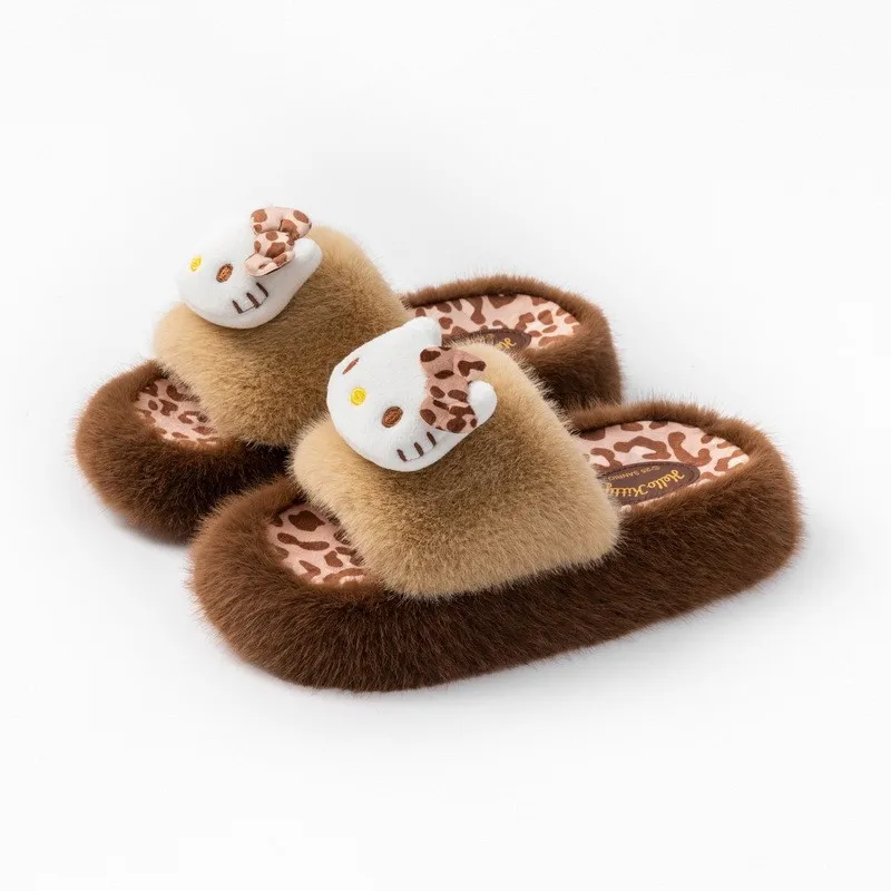 Sanrio Hello Kitty Women's Plush Slippers Anime Kt My Melody Kuromi Home Indoor Anti-Slip Fur Slippers Cotton Slippers Gift 
Sanrio Hello Kitty Women's Plush Slippers Anime Kt My Melody Kuromi Home Indoor Anti-Slip Fur Slippers Cotton Slippers Gift