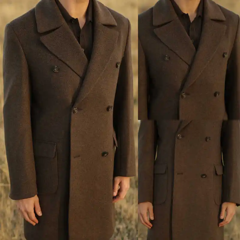 Vintage Men Coat 1 Piece Set Jacket Double Breasted Man Overcoat Vintage Peaked Lapel Herringbone Business Blazers Customized
Vintage Men Coat 1 Piece Set Jacket Double Breasted Man Overcoat Vintage Peaked Lapel Herringbone Business Blazers Customized