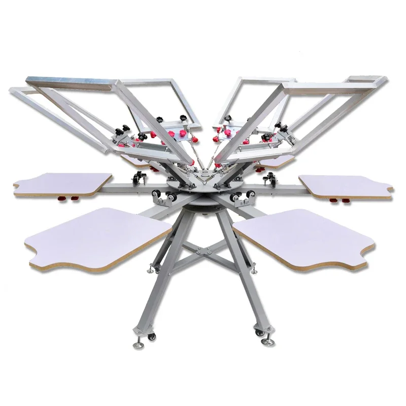Manual Fine Tuning 8 Arm 6 Color Screen Printing Machine T-shirt Printing Equipment for Small Business
Manual Fine Tuning 8 Arm 6 Color Screen Printing Machine T-shirt Printing Equipment for Small Business