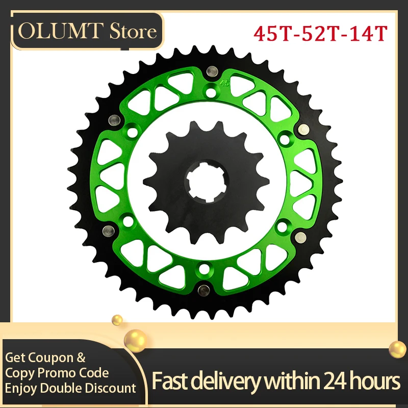 Motorcycle 45T-52T 14T Front Rear Sprocket For KAWASAKI KDX200 KDX220R KDX250 KLX300R KX500 KX250 KDX 200 220 250 KLX 300 KX 500
Motorcycle 45T-52T 14T Front Rear Sprocket For KAWASAKI KDX200 KDX220R KDX250 KLX300R KX500 KX250 KDX 200 220 250 KLX 300 KX 500