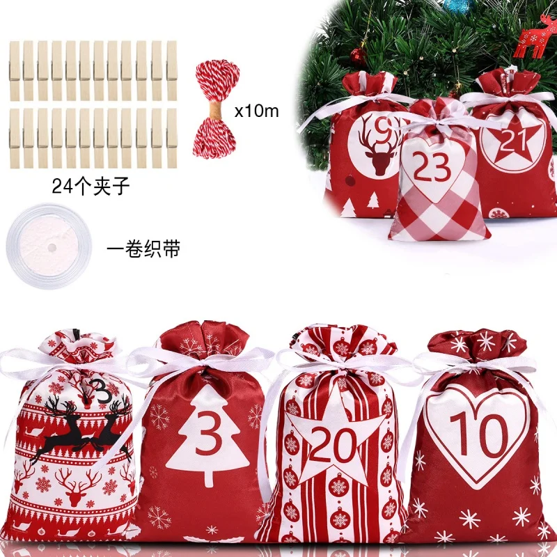 New 24Days Advent Calendar Gift Bags Set Christmas Drawstring Candy Bags DIY Countdown Hanging Bags for Kid Navidad Party Decor
New 24Days Advent Calendar Gift Bags Set Christmas Drawstring Candy Bags DIY Countdown Hanging Bags for Kid Navidad Party Decor