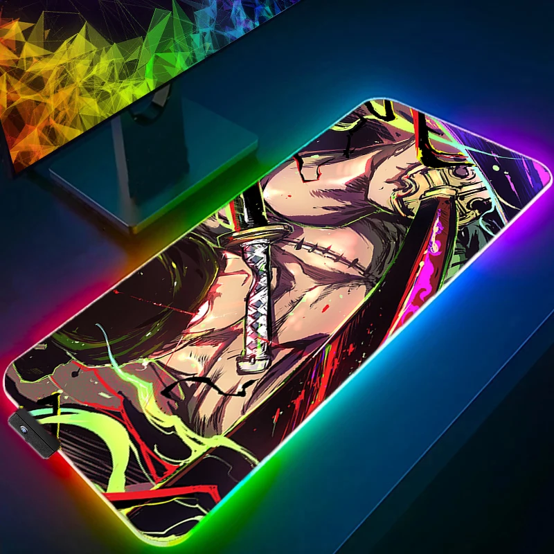 RGB LED One Piece Zoro Mouse Pad Office Desk Mat Computer Game Mousepad Rubber Keyboard Pad PC Accessories Mouse Mat Tablet Pad
RGB LED One Piece Zoro Mouse Pad Office Desk Mat Computer Game Mousepad Rubber Keyboard Pad PC Accessories Mouse Mat Tablet Pad