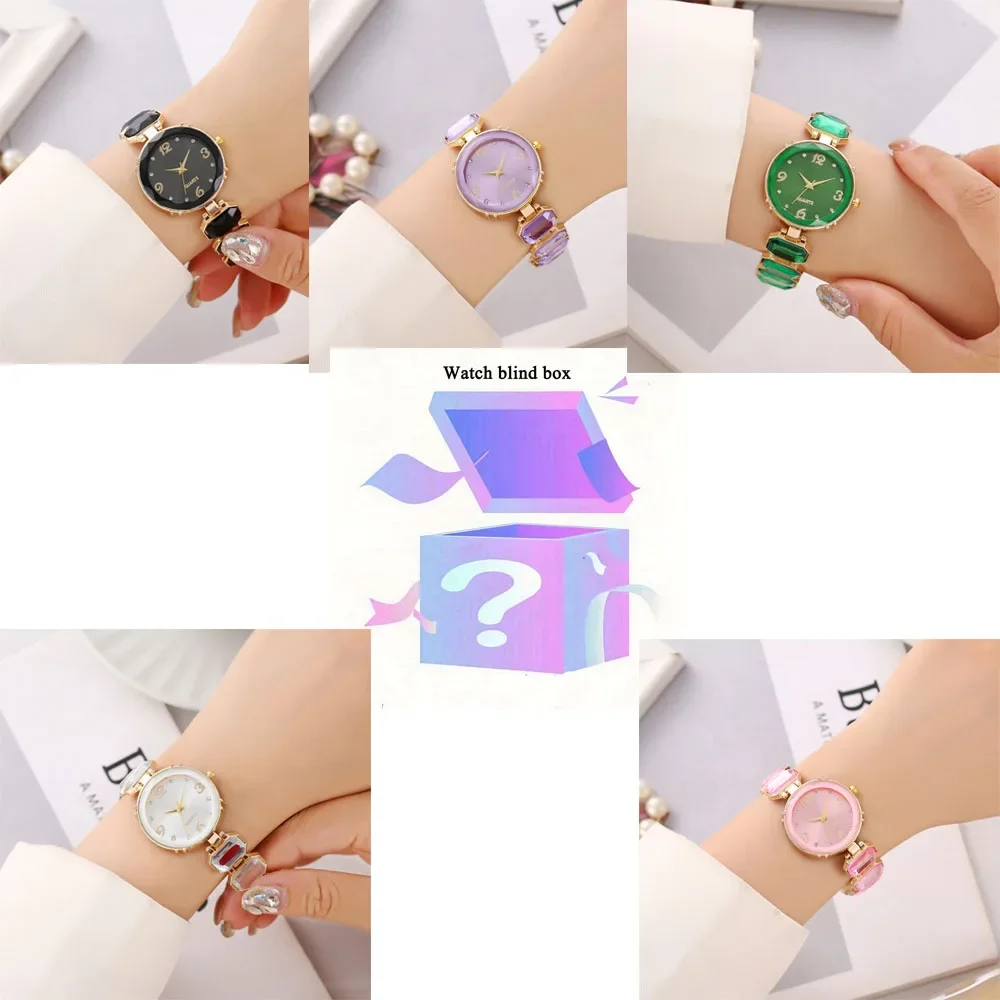Round small square candy high-end niche women's watch set with diamonds, candy colored quartz bracelet, blind box for watch
Round small square candy high-end niche women's watch set with diamonds, candy colored quartz bracelet, blind box for watch