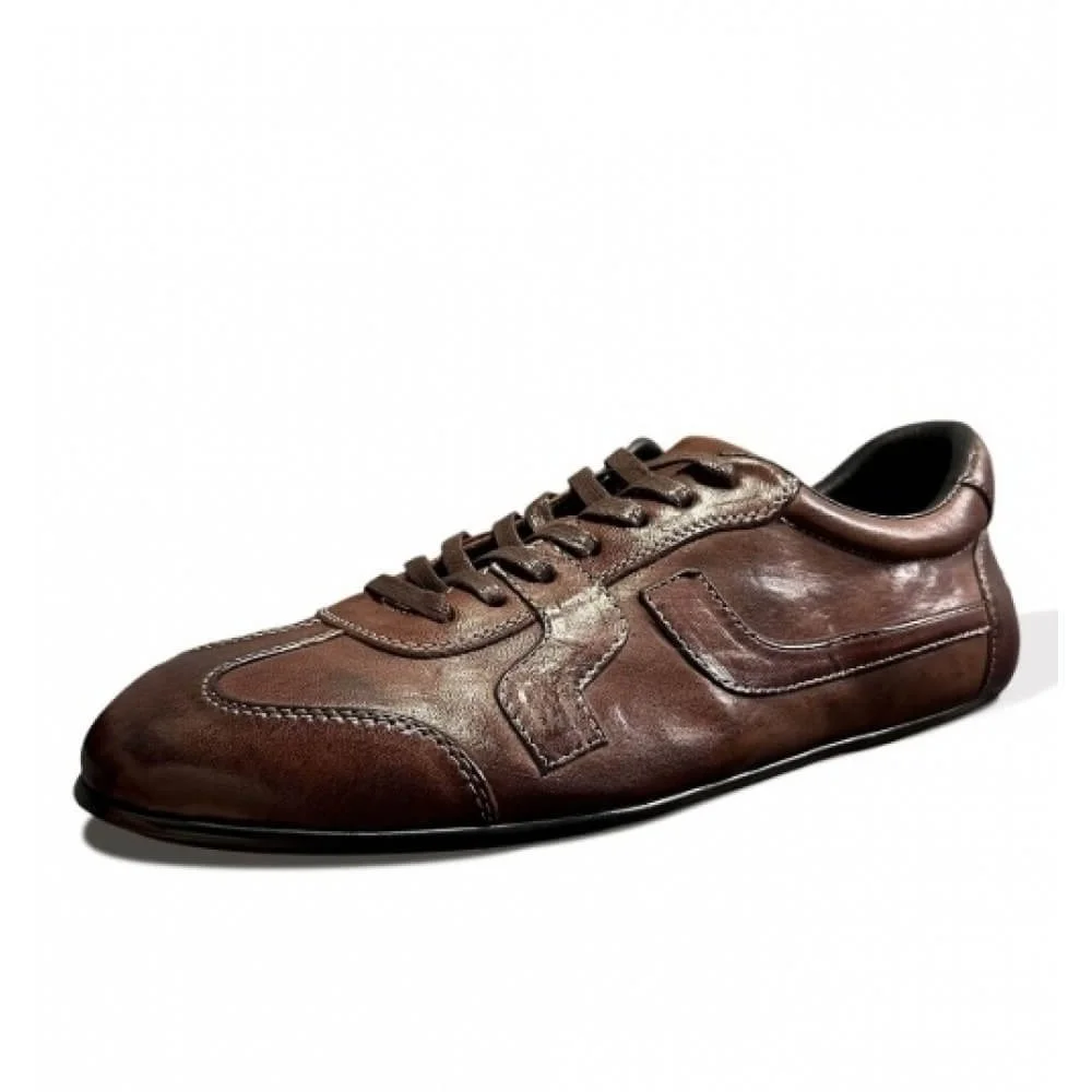 Men’s Matte Dark Brown Leather Sneakers, Stylish Versatile Low-Top Casual Shoes for Everyday Use
Men’s Matte Dark Brown Leather Sneakers, Stylish Versatile Low-Top Casual Shoes for Everyday Use