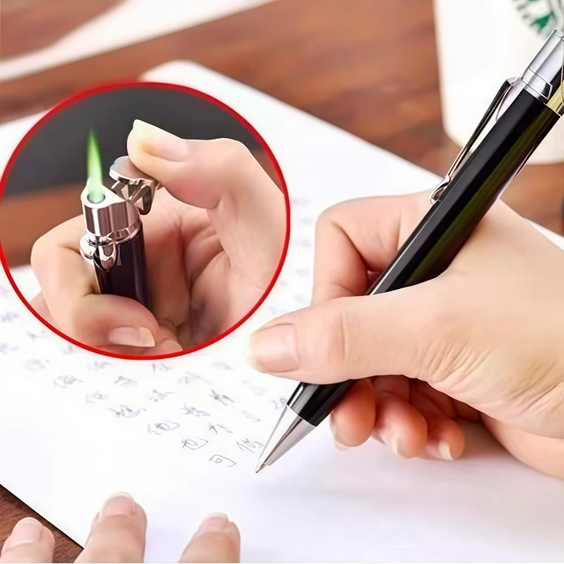 Creative Ballpoint Pen Lighter Metal Windproof Straight Forward Green Torch Lighter Cigar Lighter Men's Small Tool Gift
Creative Ballpoint Pen Lighter Metal Windproof Straight Forward Green Torch Lighter Cigar Lighter Men's Small Tool Gift