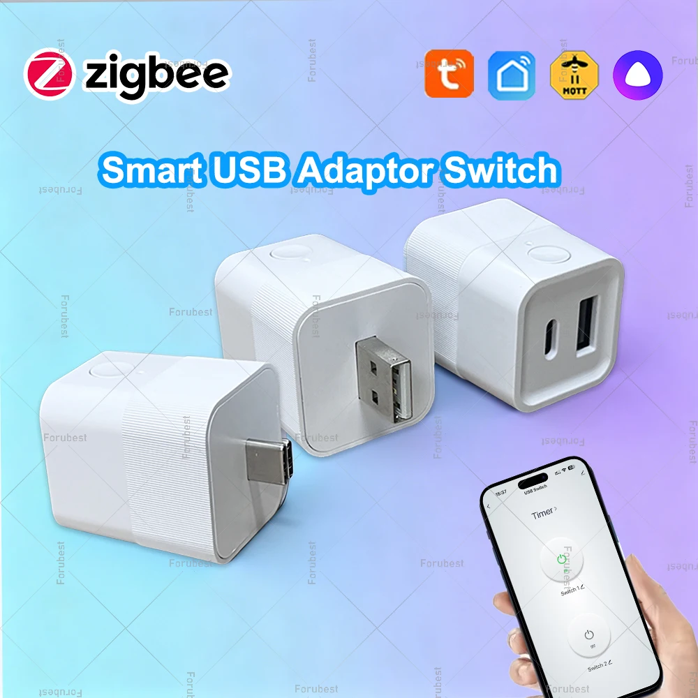 2 In 1 Zigbee 3.0 Mini Smart USB Adapter Switch USB Type-C Power Adaptor Plug Works with Tuya Smart/ Home Assistant Zigbee2MQTT
2 In 1 Zigbee 3.0 Mini Smart USB Adapter Switch USB Type-C Power Adaptor Plug Works with Tuya Smart/ Home Assistant Zigbee2MQTT