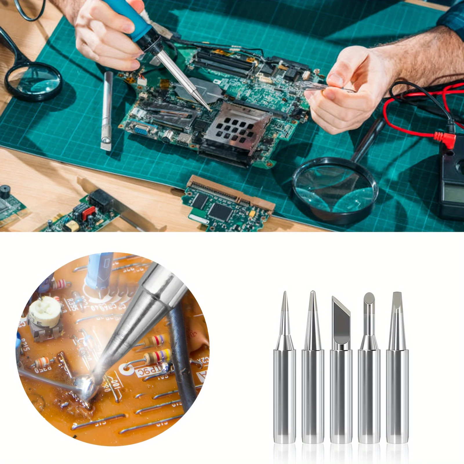5Pcs 900M-T Pure Copper Soldering Iron Tips Lead-Free Welding Head for BGA PCB Repair Soldering Station
5Pcs 900M-T Pure Copper Soldering Iron Tips Lead-Free Welding Head for BGA PCB Repair Soldering Station