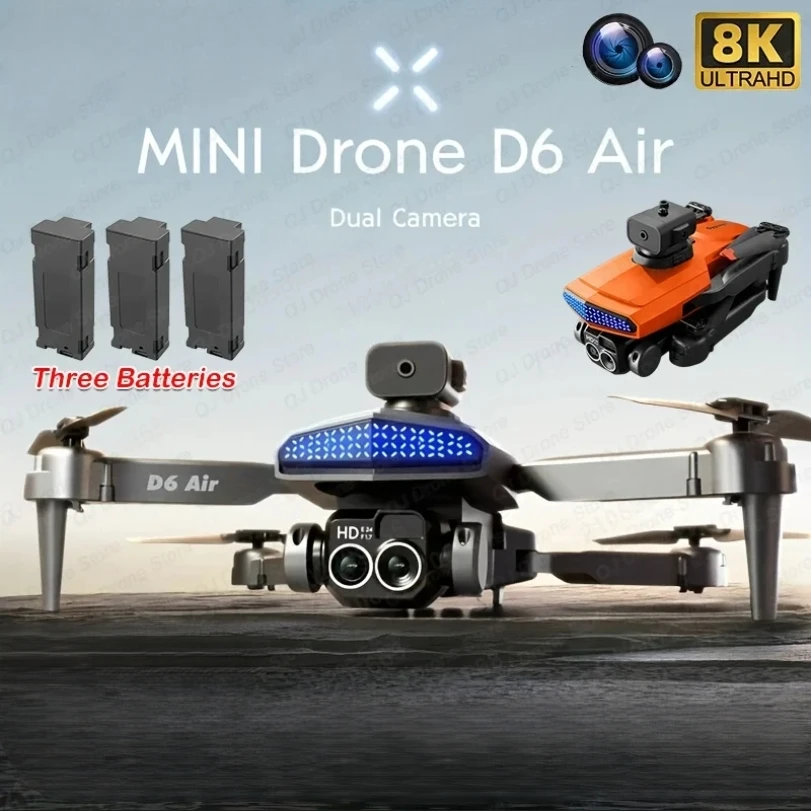 New D6 8K Drone Professional HD Dual Camera Optical Flow Localization Obstacle Avoidance WIFI FPV RC Foldable Quadcopter Toys
New D6 8K Drone Professional HD Dual Camera Optical Flow Localization Obstacle Avoidance WIFI FPV RC Foldable Quadcopter Toys