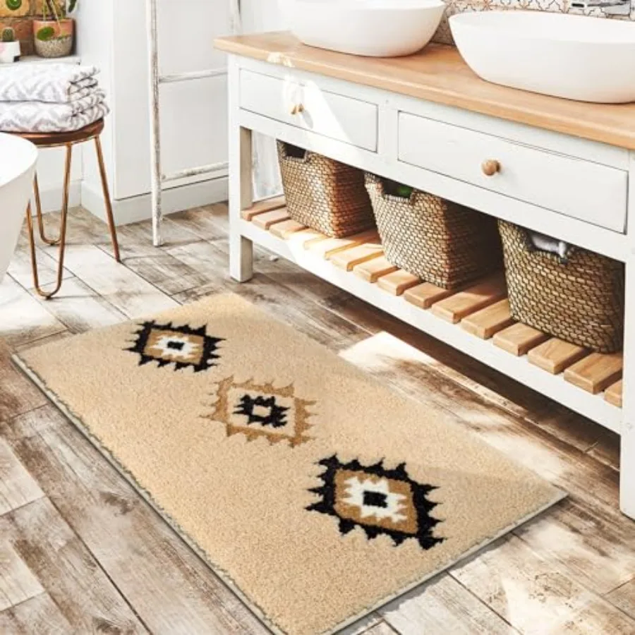 Bathroom Rugs 24x36 Boho Cream Bath Mat Non Slip Western Geometric Bath Rug Luxury Soft Absorbent Carpet for Bathroom Shower Ki
Bathroom Rugs 24x36 Boho Cream Bath Mat Non Slip Western Geometric Bath Rug Luxury Soft Absorbent Carpet for Bathroom Shower Ki