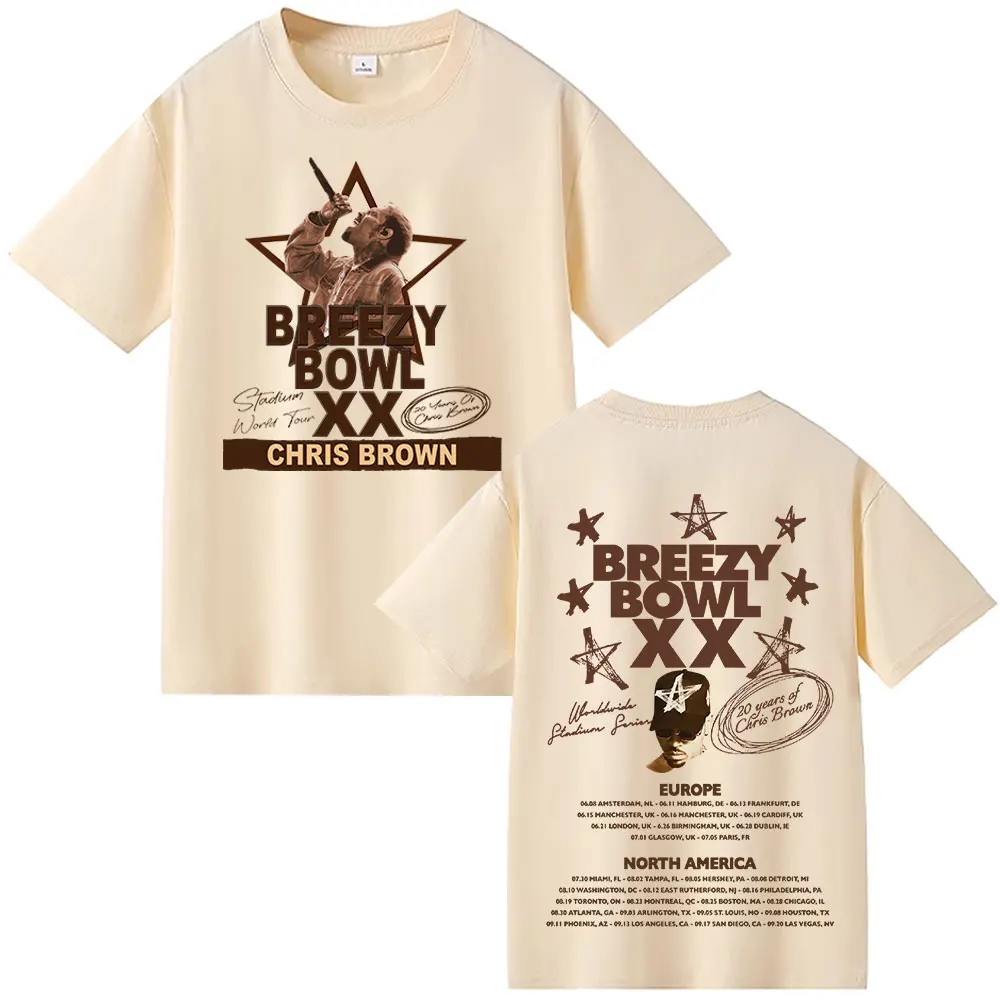 Рэпер Крис Браун Breezy Bowl XX Tour 2025 Футболка Мужчины Женщины Хип-Хоп Модная Футболка Летние Повседневные Хлопковые Футболки С Коротким Рукавом
Рэпер Крис Браун Breezy Bowl XX Tour 2025 Футболка Мужчины Женщины Хип-Хоп Модная Футболка Летние Повседневные Хлопковые Футболки С Коротким Рукавом