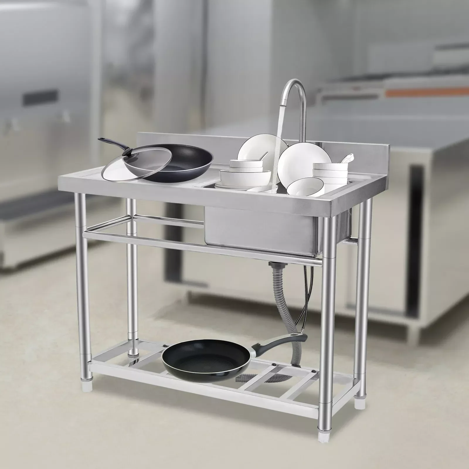 Single Bowl Kitchen Sink Fits Laundry Room Bathroom Stainless Steel with Faucet Kitchen Commercial Stainless Steel Sink
Single Bowl Kitchen Sink Fits Laundry Room Bathroom Stainless Steel with Faucet Kitchen Commercial Stainless Steel Sink