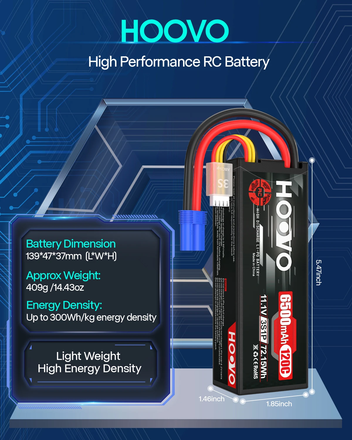 2 шт. HOOVO 3S 6500 мАч Lipo аккумулятор 11,1 В 120C жесткий чехол с разъемом EC5 для радиоуправляемого автомобиля, грузовика, дрона, самолета, FPV, RC, модели хобби, детали
2 шт. HOOVO 3S 6500 мАч Lipo аккумулятор 11,1 В 120C жесткий чехол с разъемом EC5 для радиоуправляемого автомобиля, грузовика, дрона, самолета, FPV, RC, модели хобби, детали