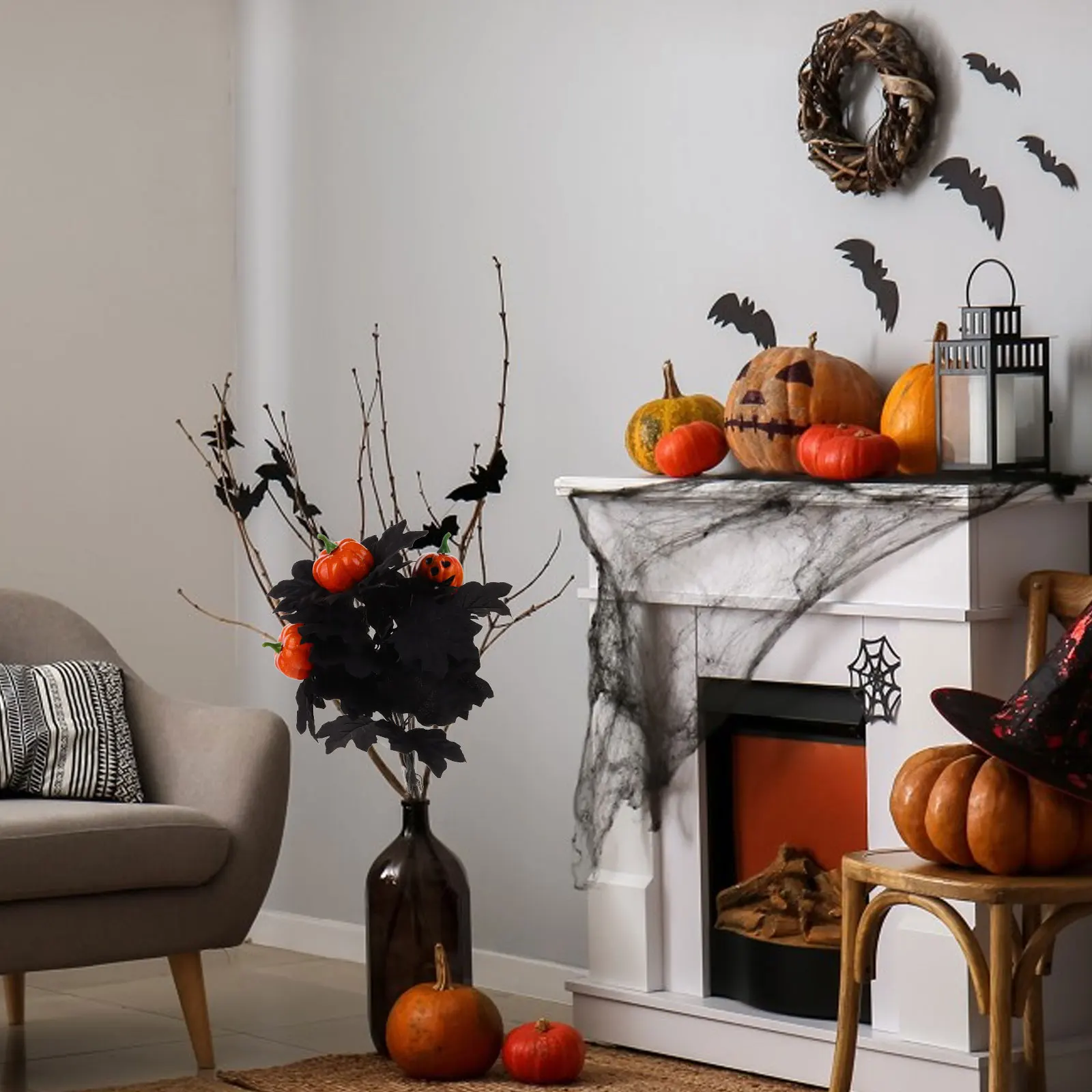 Simulation Leaf Decor Artificial Maple Stem Branches Halloween Party Fall Decor Home Office Window Wall Adornments
Simulation Leaf Decor Artificial Maple Stem Branches Halloween Party Fall Decor Home Office Window Wall Adornments
