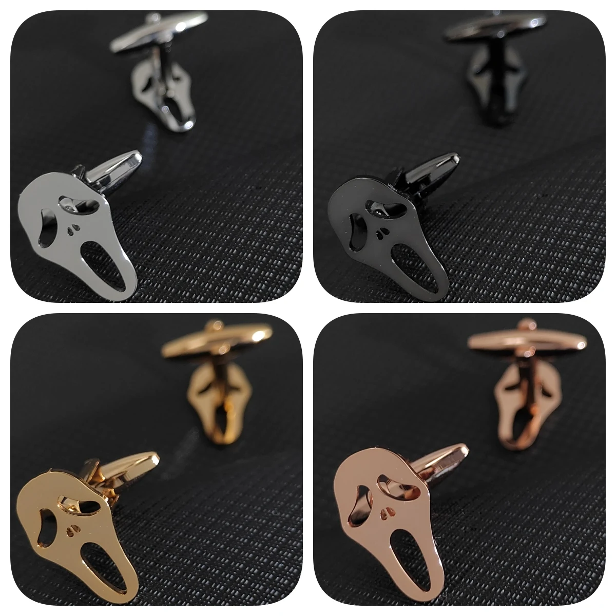 Punk-style stainless steel horror face cufflinks, high-quality Halloween cufflinks, French suit dress accessories
Punk-style stainless steel horror face cufflinks, high-quality Halloween cufflinks, French suit dress accessories