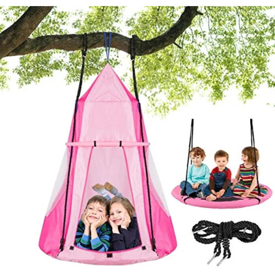 2 in 1 Detachable Hanging Chair Swing Tent Set for Outdoor Indoor Use, Polyester Fabric in Blue, Lightweight Stable Design with
2 in 1 Detachable Hanging Chair Swing Tent Set for Outdoor Indoor Use, Polyester Fabric in Blue, Lightweight Stable Design with