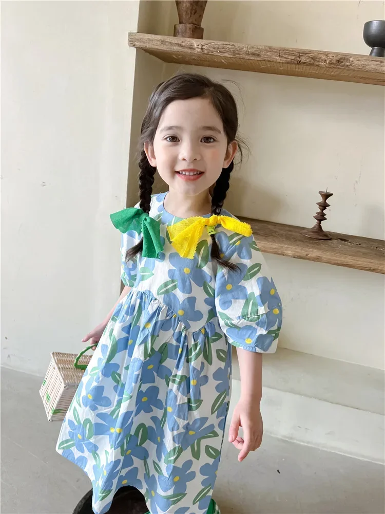 Baby girls 2 colors cotton all-match dress Summer girls floral short sleeve casual dresses
Baby girls 2 colors cotton all-match dress Summer girls floral short sleeve casual dresses
