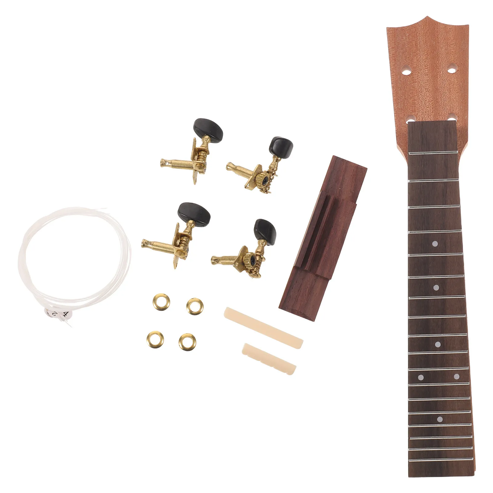 1Set Ukulele Build Set Wooden Neck Fretboard Bridge String Replacement Kit for Soprano Concert Tenor DIY Assembly Repair Work
1Set Ukulele Build Set Wooden Neck Fretboard Bridge String Replacement Kit for Soprano Concert Tenor DIY Assembly Repair Work