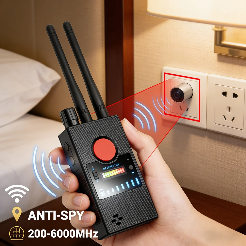 G528 Professional RF Signal Detector Full Range Wireless Hidden Camera Bug Detects GSM Audio GPS Tracker Device Finder Scanner