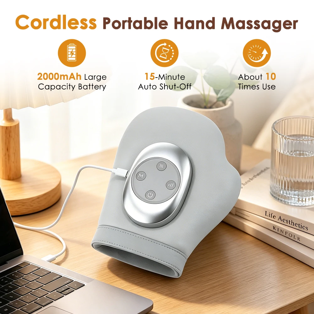 Cordless Electric Hand Massager with Heat & Airbag Compression 3 Modes 3 Intensities 3 Heating Levels Wrist Finger Palm Kneading
Cordless Electric Hand Massager with Heat & Airbag Compression 3 Modes 3 Intensities 3 Heating Levels Wrist Finger Palm Kneading