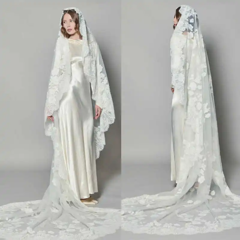 Royal Lace Wedding Veil Appliques Cathedral Length One Layer Bridal Veils Lace Edge For Bride Veil Customized
Royal Lace Wedding Veil Appliques Cathedral Length One Layer Bridal Veils Lace Edge For Bride Veil Customized