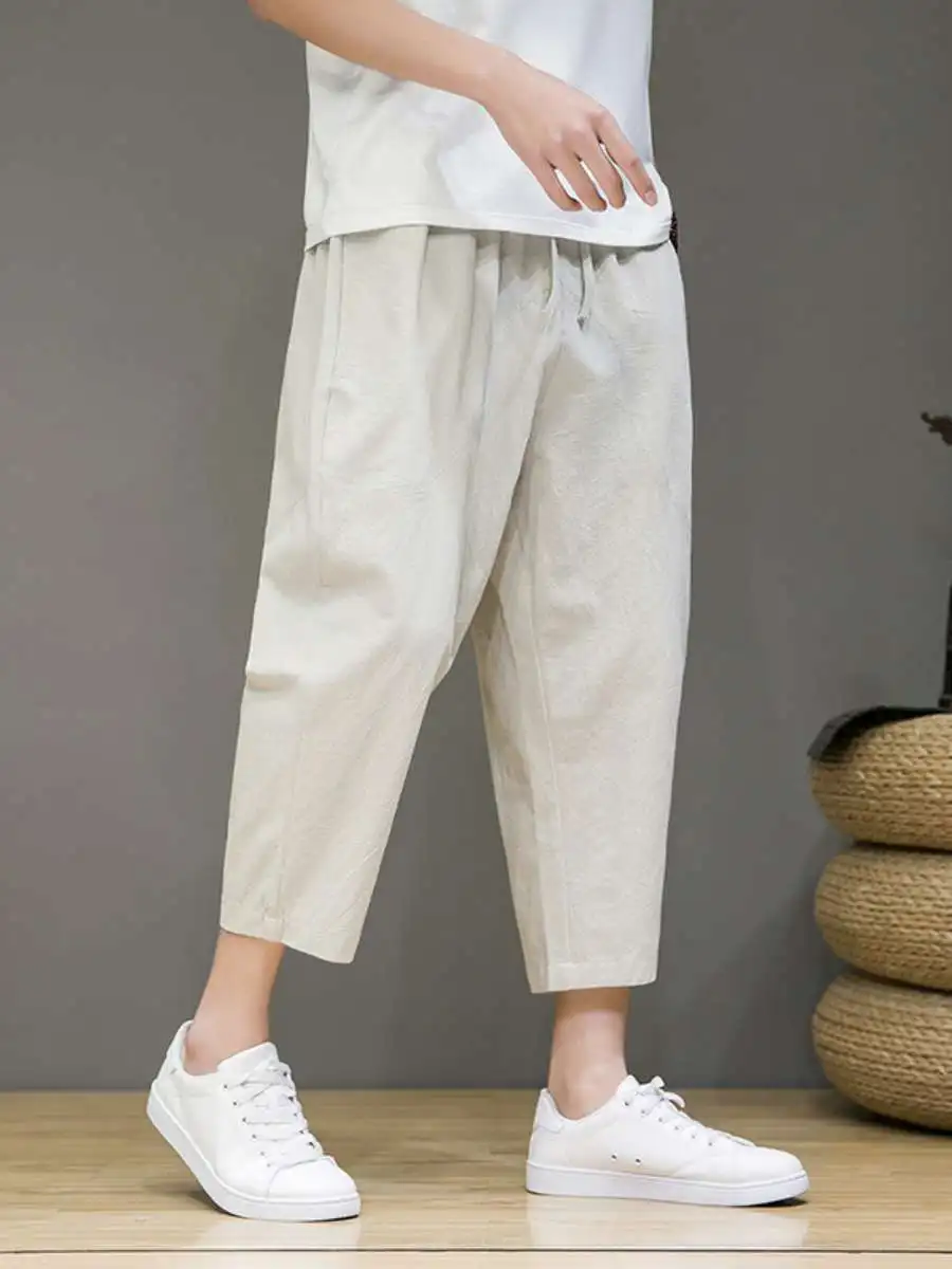 New Men's Cotton Linen Pants Summer Loose Straight Leg Nine-Piece Casual Versatile Loose Fit Comfortable Straight Leg Trousers
New Men's Cotton Linen Pants Summer Loose Straight Leg Nine-Piece Casual Versatile Loose Fit Comfortable Straight Leg Trousers