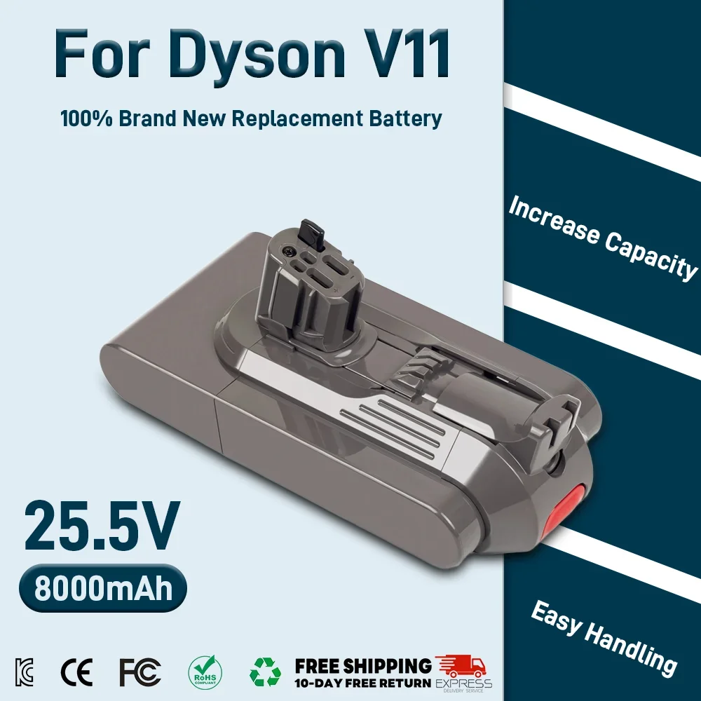 Сменные литий-ионные аккумуляторы для Dyson V11/SV15, совместимые с V15 V11 Absolute V11 Animal V11, пушистый дополнительный аккумулятор для пылесоса
Сменные литий-ионные аккумуляторы для Dyson V11/SV15, совместимые с V15 V11 Absolute V11 Animal V11, пушистый дополнительный аккумулятор для пылесоса