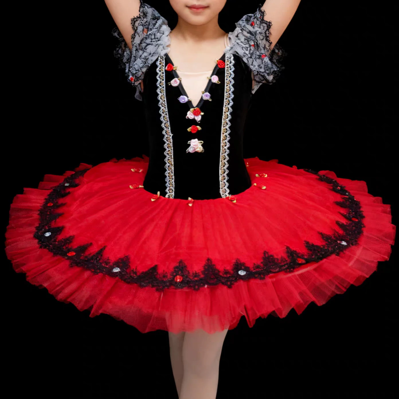 Professional Don Quixote Tutu Ballet Dress Flower Lace Fly Sleeve Ribbon Short Ballerina Party Dress Children Girl Dance Costume
Professional Don Quixote Tutu Ballet Dress Flower Lace Fly Sleeve Ribbon Short Ballerina Party Dress Children Girl Dance Costume