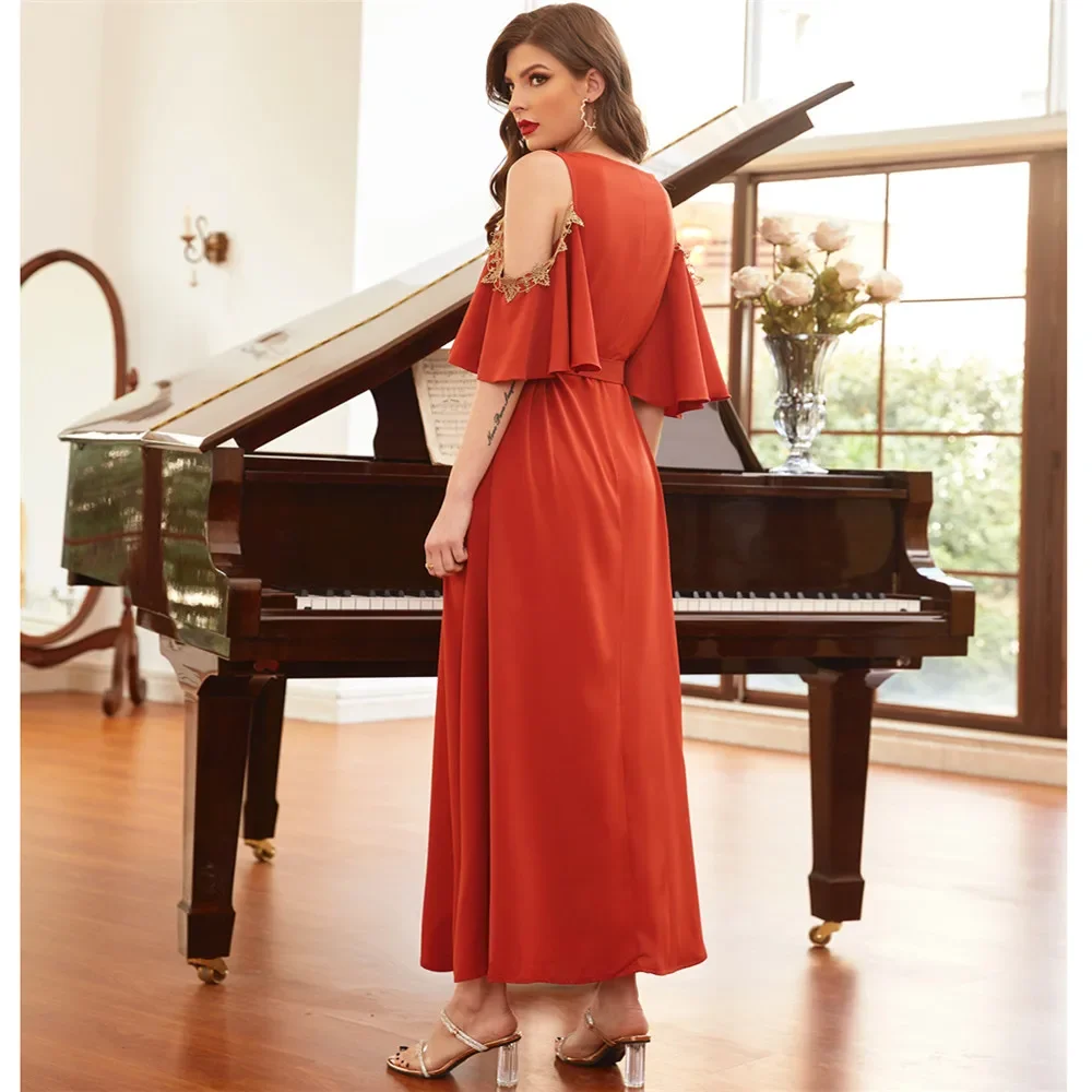 Модное летнее женское платье макси с открытыми плечами и расклешенными рукавами, Ближневосточные вечерние платья, вечернее платье Абая, Дубай, кафтан
Модное летнее женское платье макси с открытыми плечами и расклешенными рукавами, Ближневосточные вечерние платья, вечернее платье Абая, Дубай, кафтан