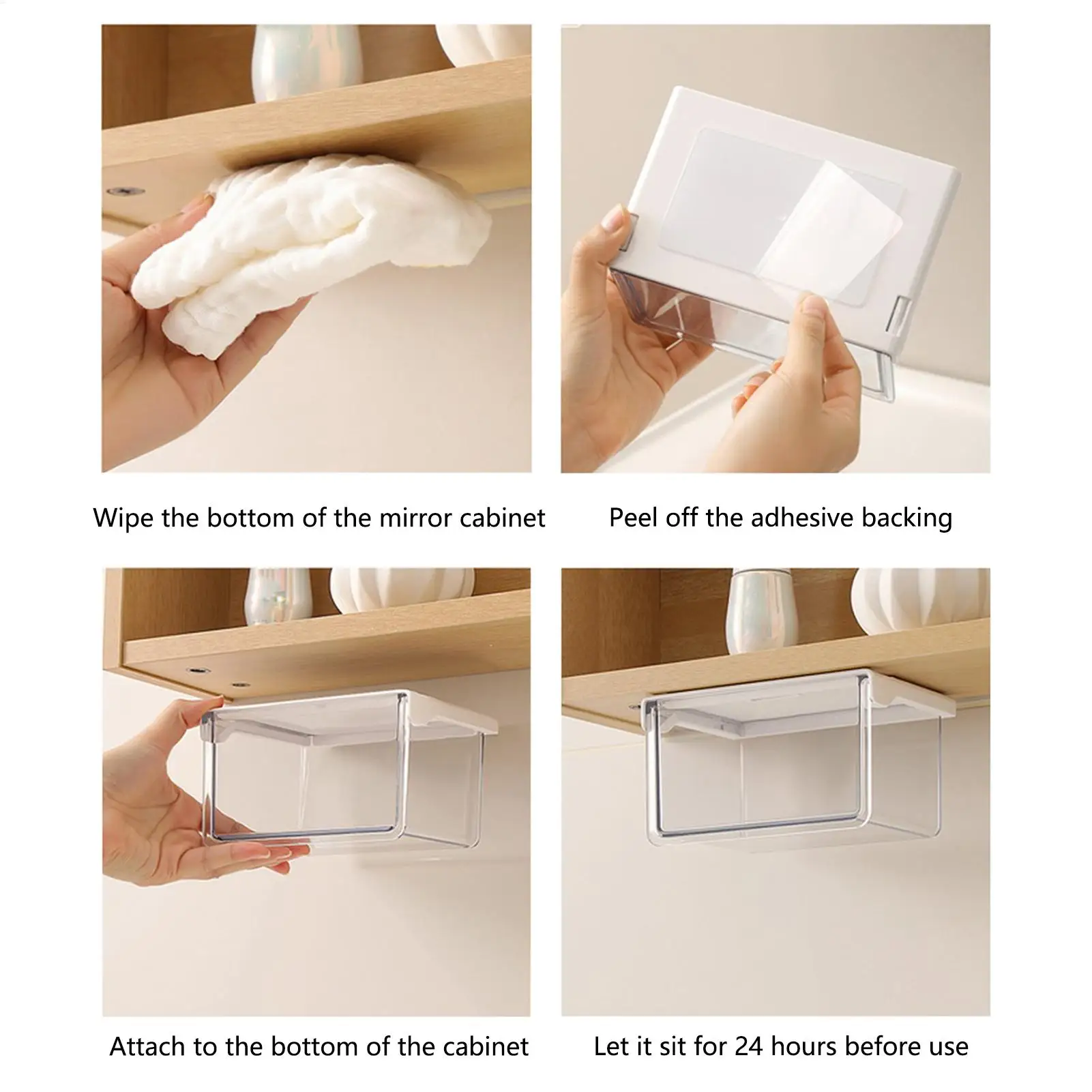 Under Sink Organizer Clear Large Stackable Organization Bathroom Counter Organizer For Home Kitchen School Offices RV Cosmetics