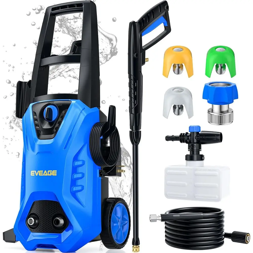 Electric Prure Washer, 4200 PSI 2.8 GPM Power Washer with 1000ML oam Cannon, 3 Prure Nozzles, or Car/ences/Driveway/Home/Patio C
Electric Prure Washer, 4200 PSI 2.8 GPM Power Washer with 1000ML oam Cannon, 3 Prure Nozzles, or Car/ences/Driveway/Home/Patio C