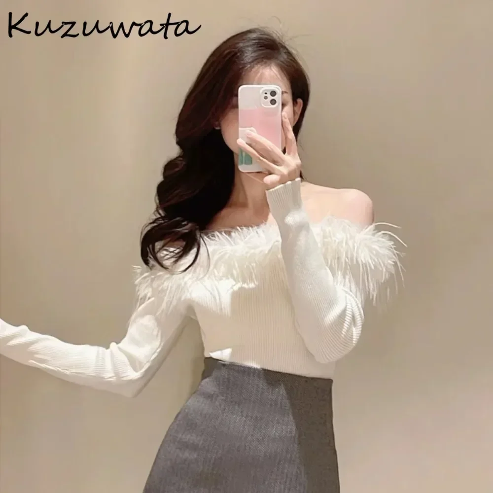 Kuzuwata Temperament Commuter Slash Neck Long Sleeve Mujer Off Shoulder Hair Patchwork Pull Femme Japan New Sweet Casual Knitted
Kuzuwata Temperament Commuter Slash Neck Long Sleeve Mujer Off Shoulder Hair Patchwork Pull Femme Japan New Sweet Casual Knitted