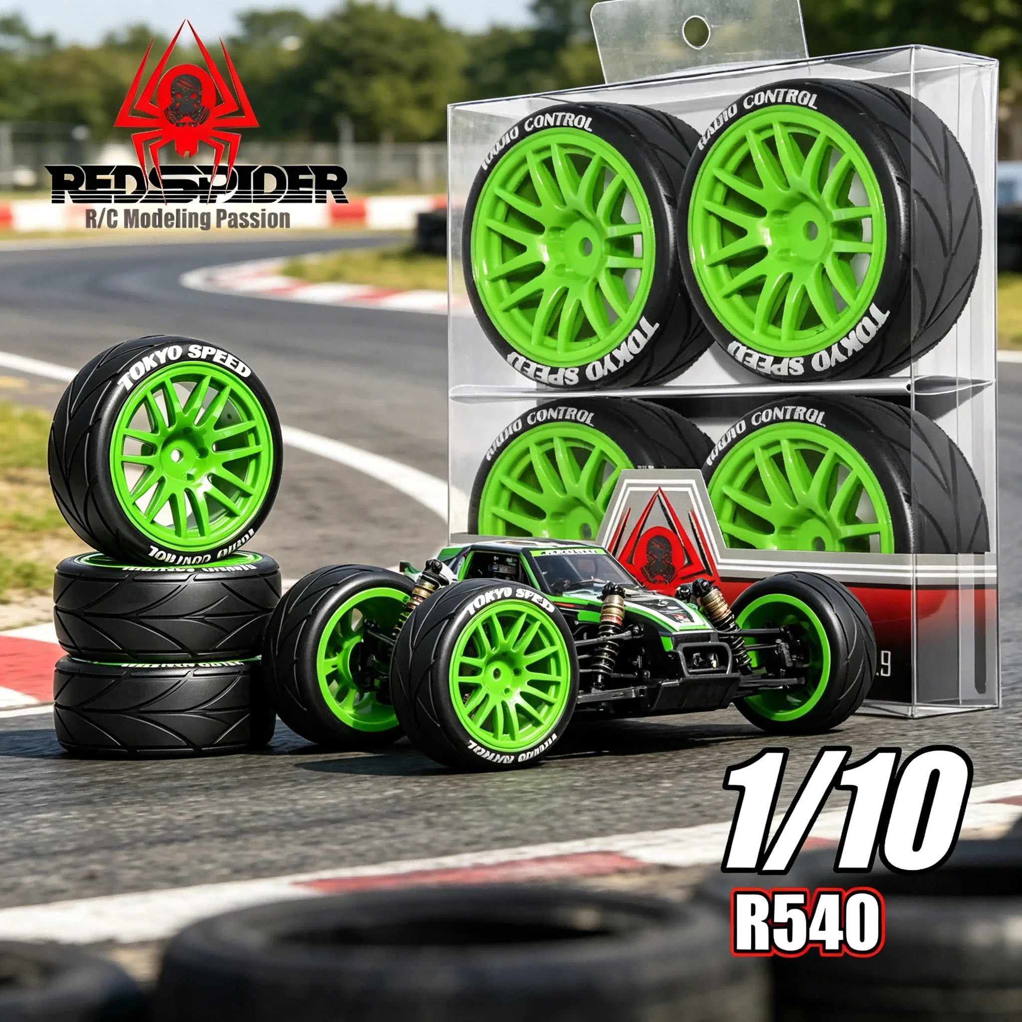 RS Red Spider R540 Tires for 1/10 Touring Belt Car, Fit Tamiya TT01/TT02/XV01 HPI WR8 Kyosho 3Racing – Upgrade Parts
RS Red Spider R540 Tires for 1/10 Touring Belt Car, Fit Tamiya TT01/TT02/XV01 HPI WR8 Kyosho 3Racing – Upgrade Parts