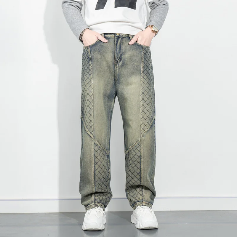 Мотоциклетные джинсы с вышивкой в стиле ретро, мужские свободные прямые брюки, модные молодежные повседневные винтажные хлопковые джинсовые брюки
Мотоциклетные джинсы с вышивкой в стиле ретро, мужские свободные прямые брюки, модные молодежные повседневные винтажные хлопковые джинсовые брюки