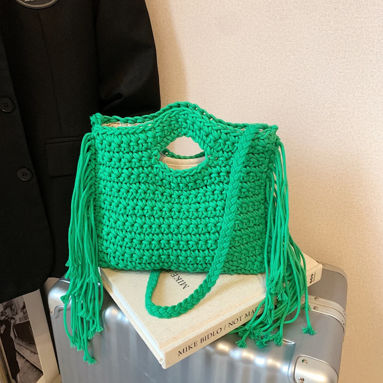 Green Handbag Women's Bag Fashion Tassel Knitted Shoulder Crossbody Bag Lady Summer Travel Tote Casual Beach Bag Purple Clutches
Green Handbag Women's Bag Fashion Tassel Knitted Shoulder Crossbody Bag Lady Summer Travel Tote Casual Beach Bag Purple Clutches