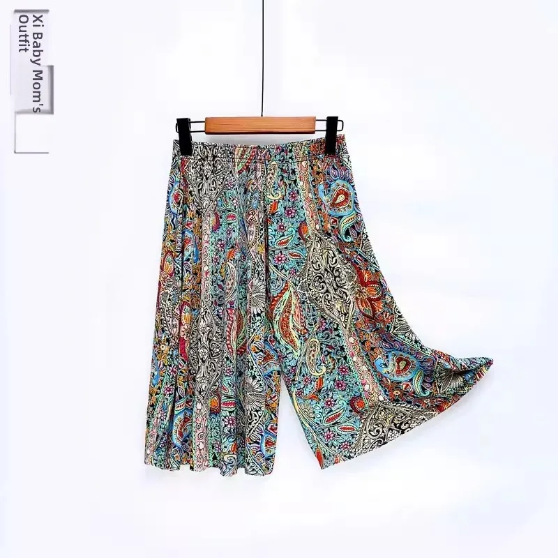 Elegant Floral Ice Silk Short Pants Elastic Waist Wide Leg Thin Summer Cool Elastic Skirt Pants for Middle-Aged And Elderly W...
Elegant Floral Ice Silk Short Pants Elastic Waist Wide Leg Thin Summer Cool Elastic Skirt Pants for Middle-Aged And Elderly W...